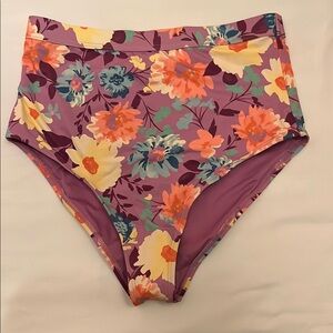 Billabong Floral High-Waisted Bikini Bottoms small